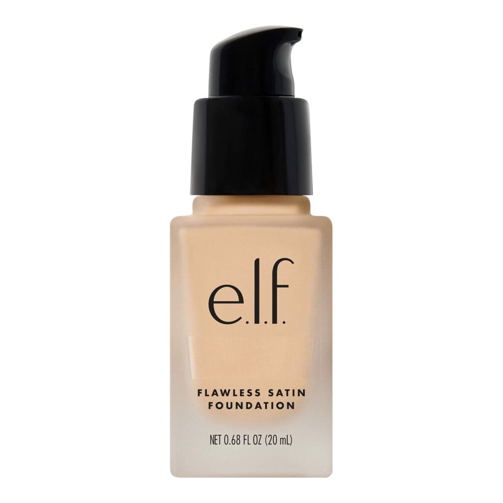 A close up of a bottle of e.l.f. Flawless Finish Foundation.