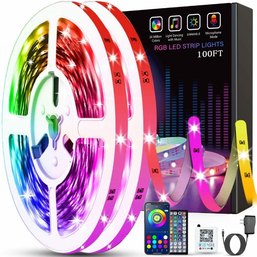 RGB LED strip with remote control and Galaxy Projector.
